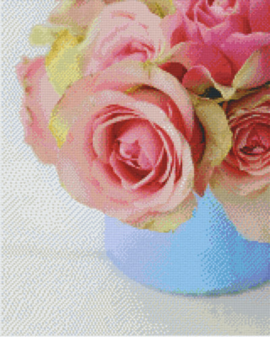 Rose In Vase Sixteen [16] Baseplate PixelHobby Mini- mosaic Art Kit image 0